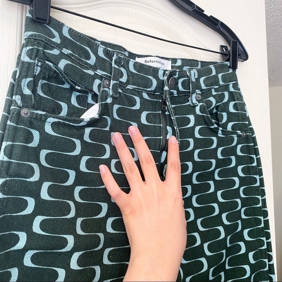 Reformation Jeans Mod High Rise Straight Squiggles Venture 27 GUC - Picture 3 of 7